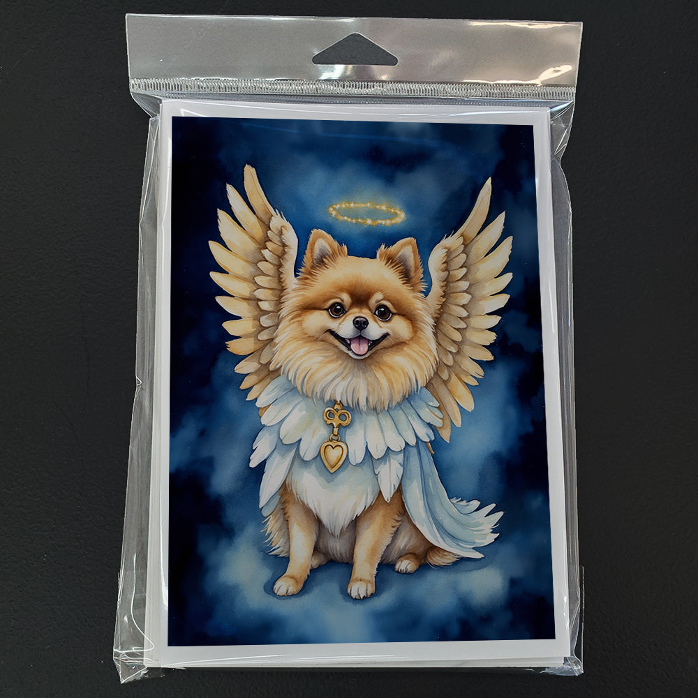 Pomeranian My Angel Greeting Cards Pack of 8 Blank Cards with Envelopes Whimsical A7 Size 5x7