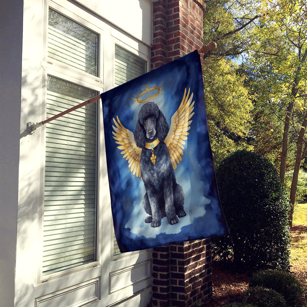 Black Poodle My Angel House Flag 28x40 Porch Sleeve Pole Decorative Outside Yard Banner Artwork Wall Hanging, Polyester