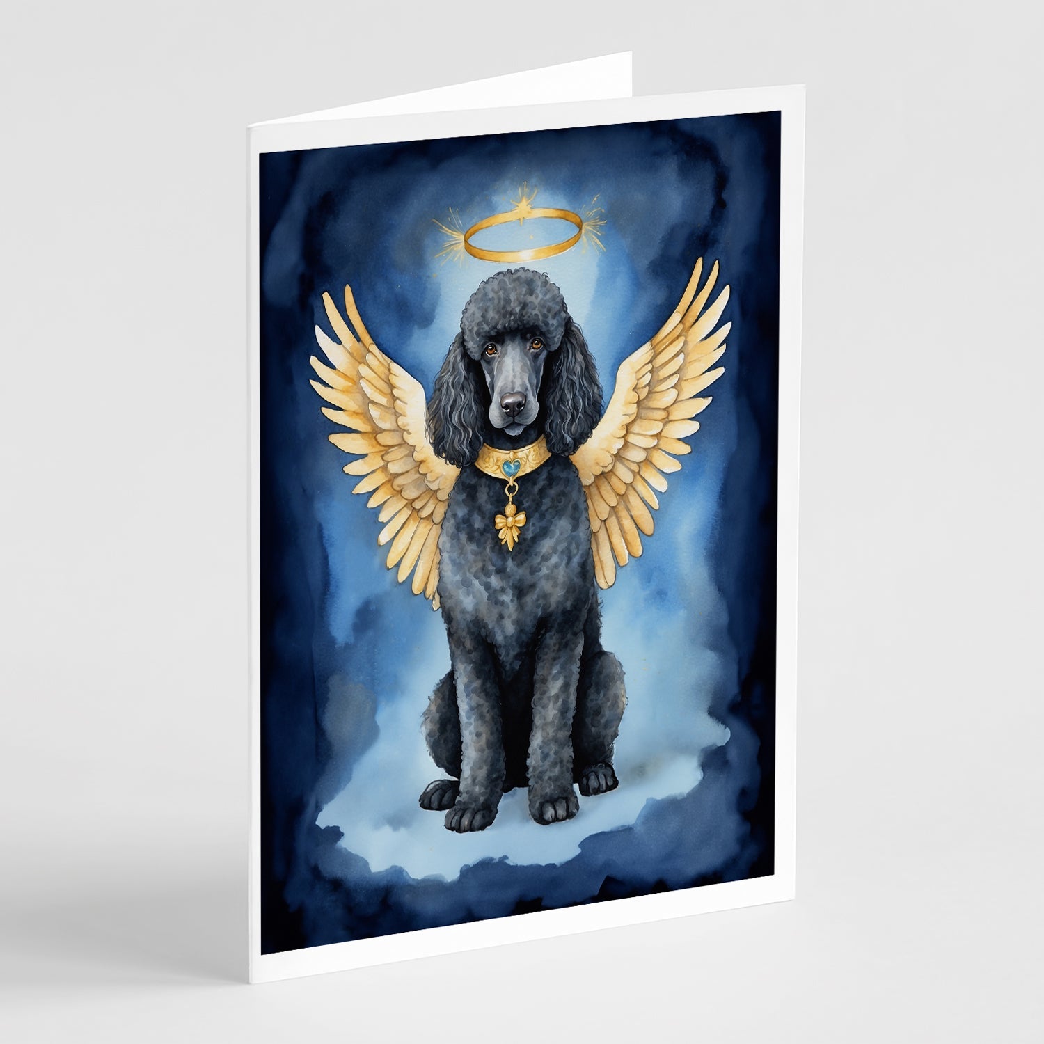 Black Poodle My Angel Greeting Cards Pack of 8 Blank Cards with Envelopes Whimsical A7 Size 5x7