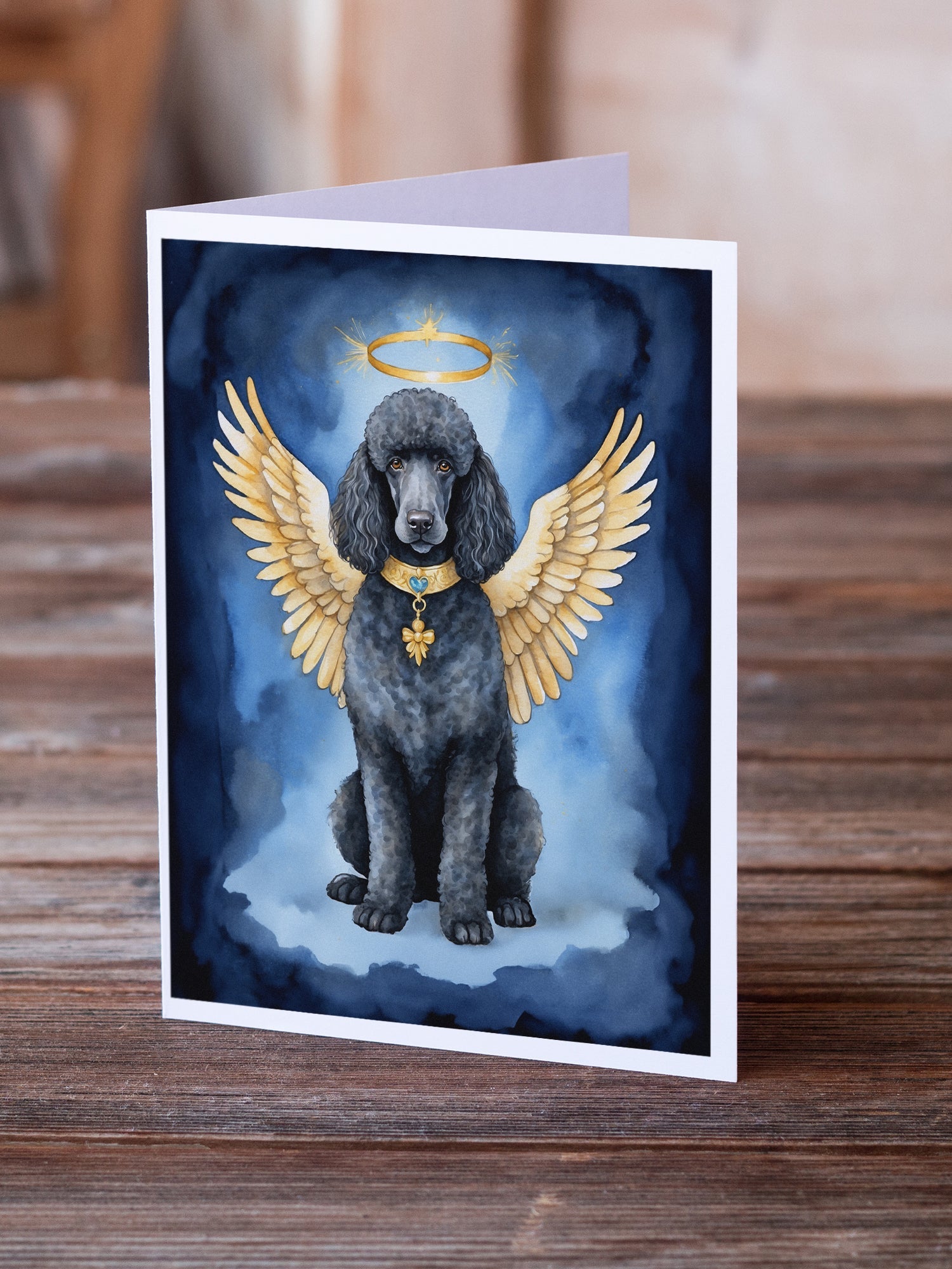 Black Poodle My Angel Greeting Cards Pack of 8 Blank Cards with Envelopes Whimsical A7 Size 5x7