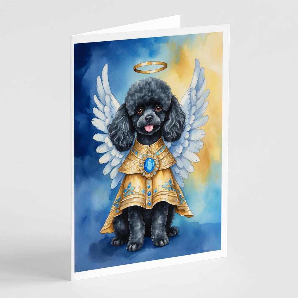 Black Poodle My Angel Greeting Cards Pack of 8 Blank Cards with Envelopes Whimsical A7 Size 5x7