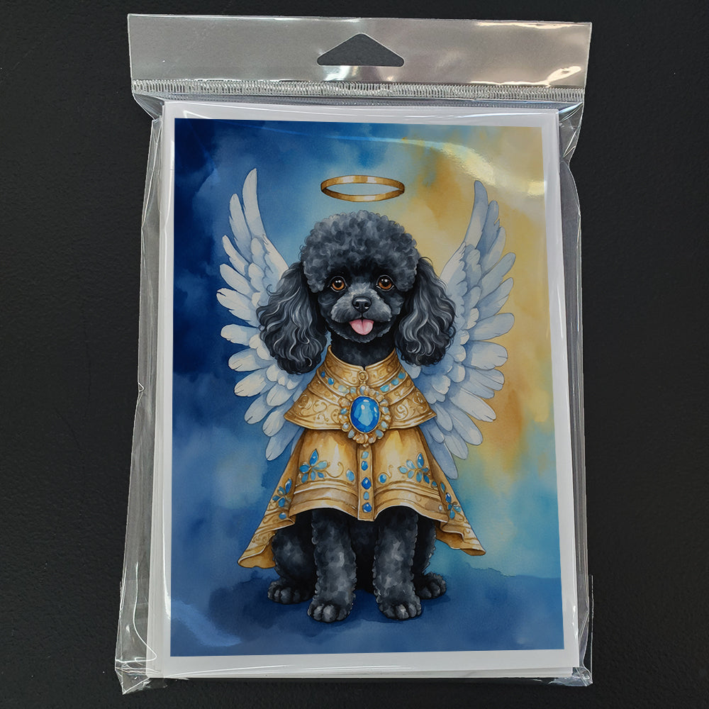 Black Poodle My Angel Greeting Cards Pack of 8 Blank Cards with Envelopes Whimsical A7 Size 5x7