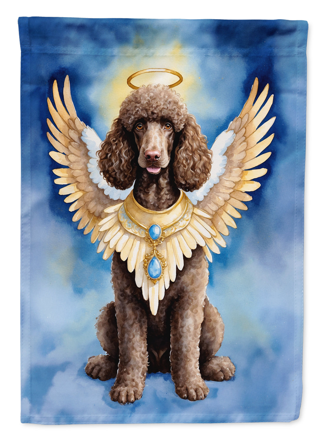 Chocolate Poodle My Angel House Flag 28x40 Porch Sleeve Pole Decorative Outside Yard Banner Artwork Wall Hanging, Polyester