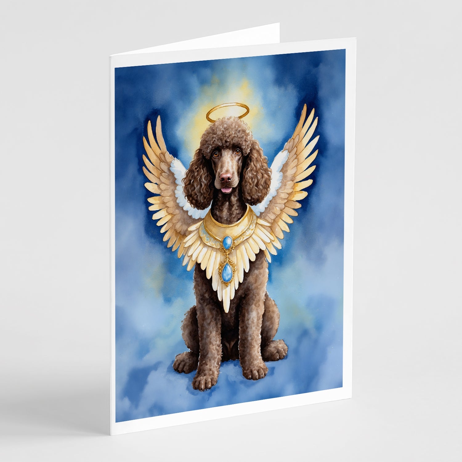 Chocolate Poodle My Angel Greeting Cards Pack of 8 Blank Cards with Envelopes Whimsical A7 Size 5x7