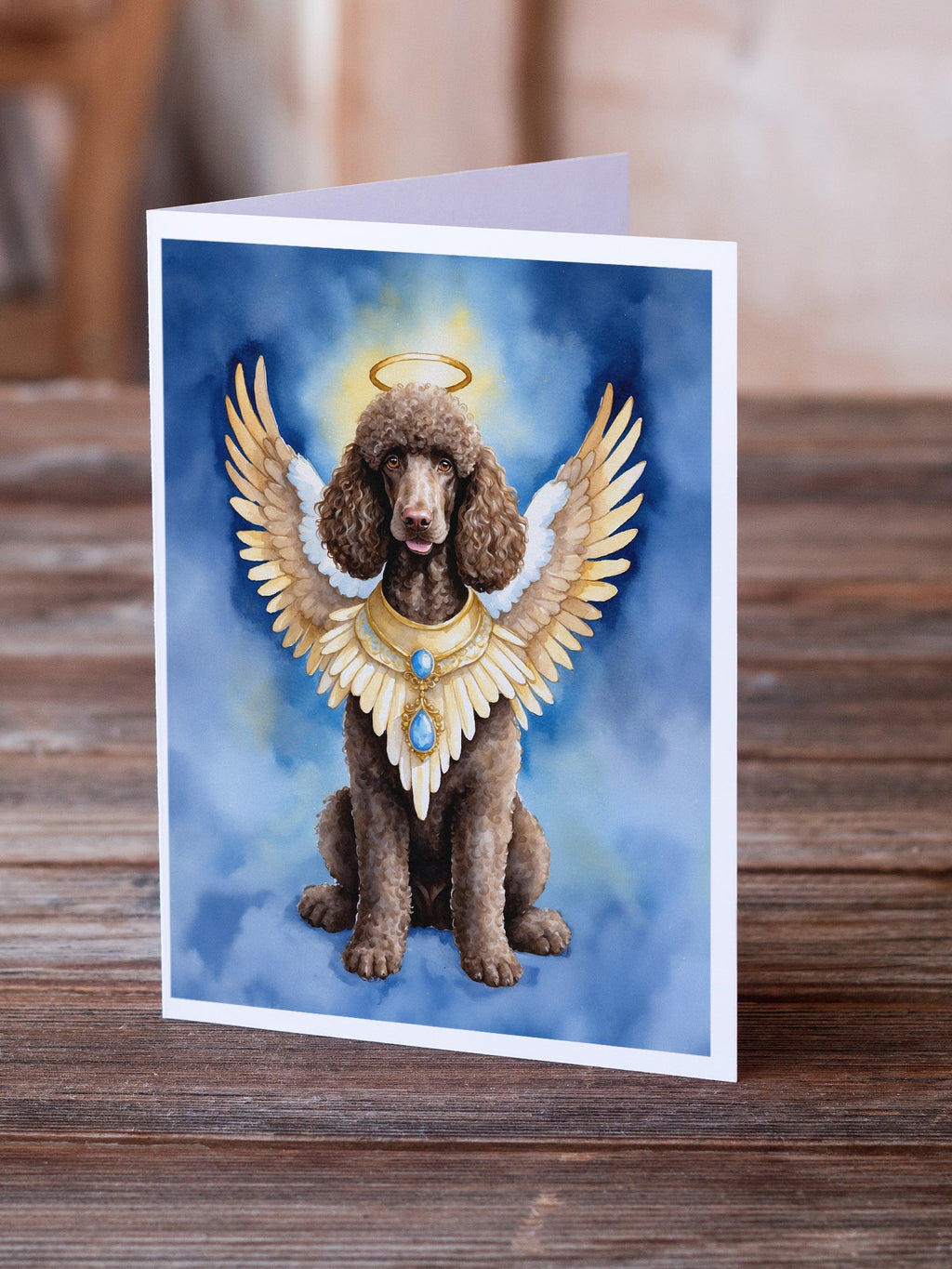 Chocolate Poodle My Angel Greeting Cards Pack of 8 Blank Cards with Envelopes Whimsical A7 Size 5x7