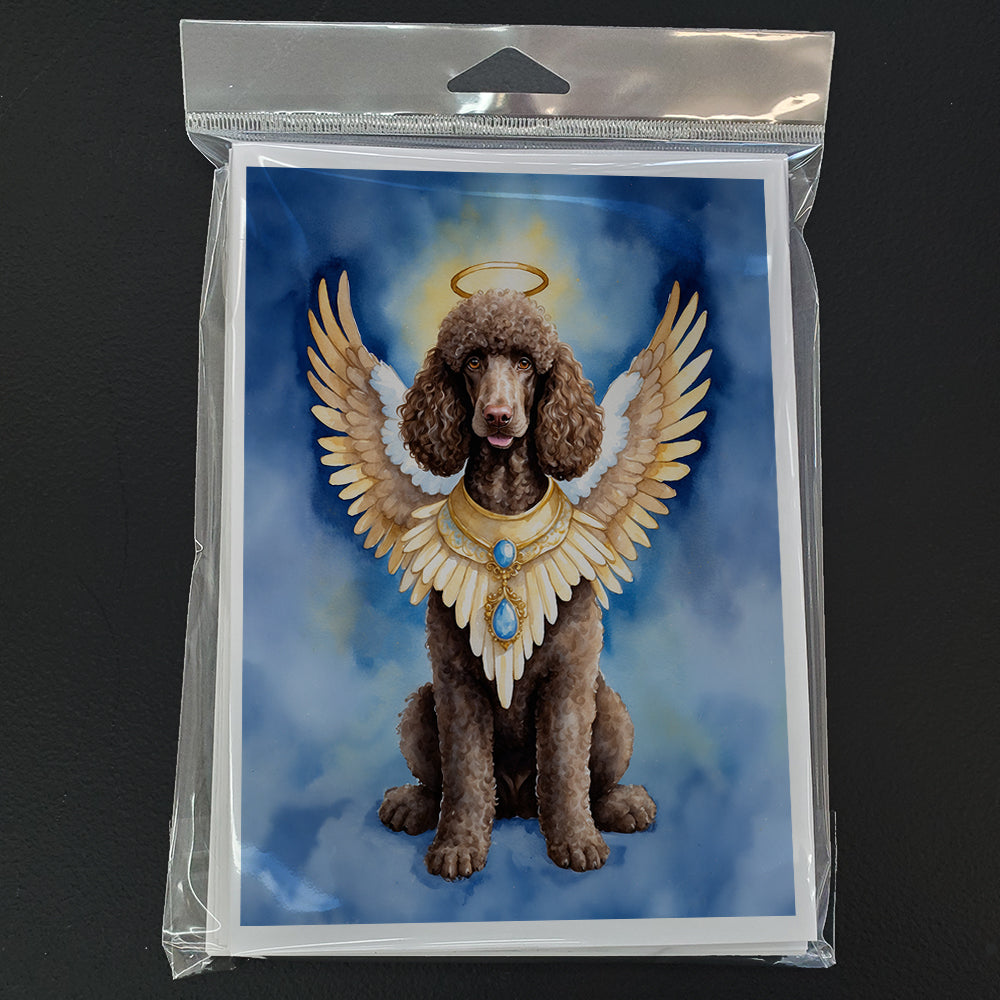 Chocolate Poodle My Angel Greeting Cards Pack of 8 Blank Cards with Envelopes Whimsical A7 Size 5x7