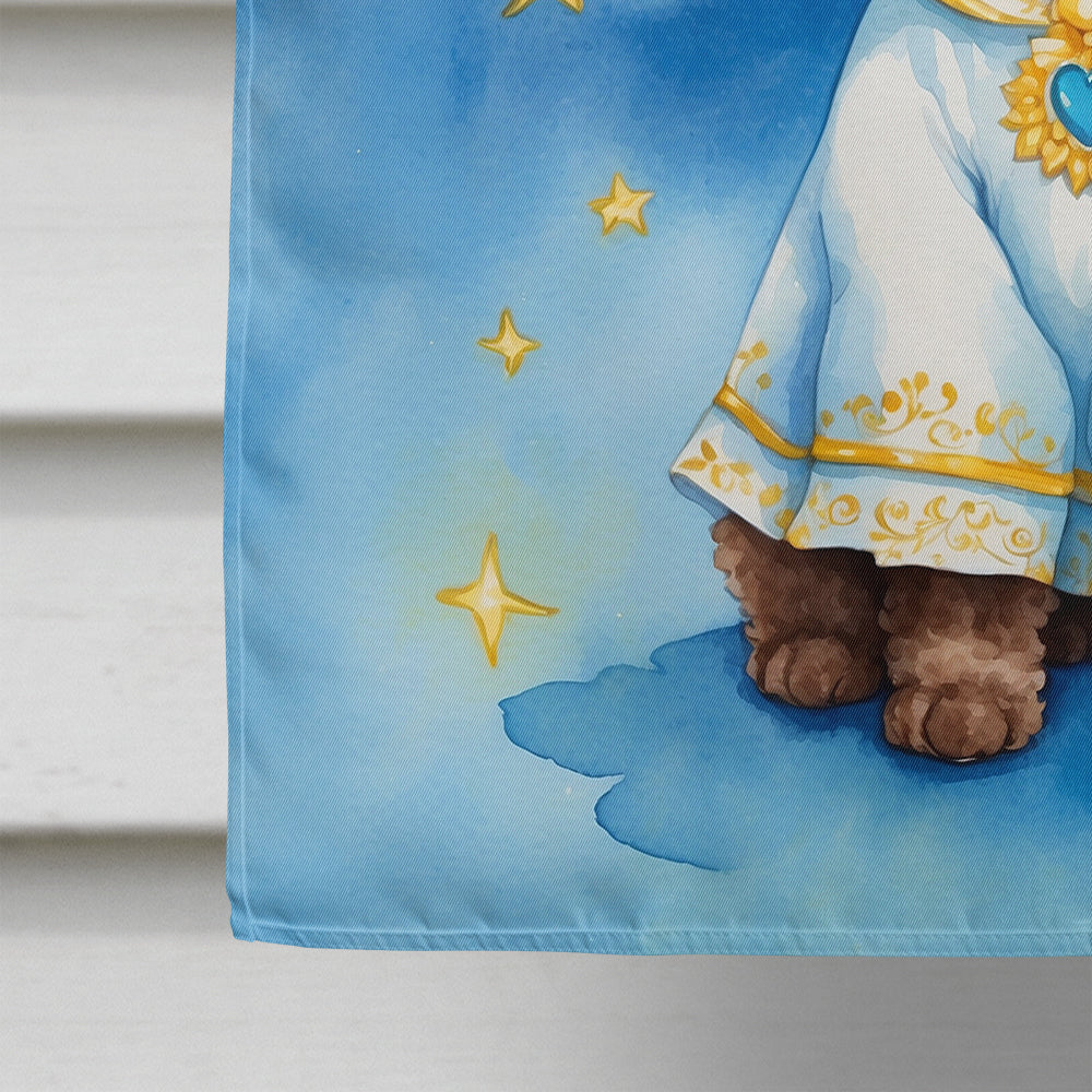 Chocolate Poodle My Angel House Flag 28x40 Porch Sleeve Pole Decorative Outside Yard Banner Artwork Wall Hanging, Polyester