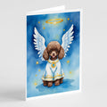 Chocolate Poodle My Angel Greeting Cards Pack of 8 Blank Cards with Envelopes Whimsical A7 Size 5x7