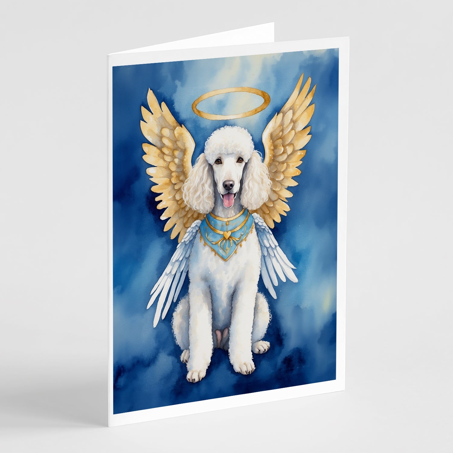 White Poodle My Angel Greeting Cards Pack of 8 Blank Cards with Envelopes Whimsical A7 Size 5x7