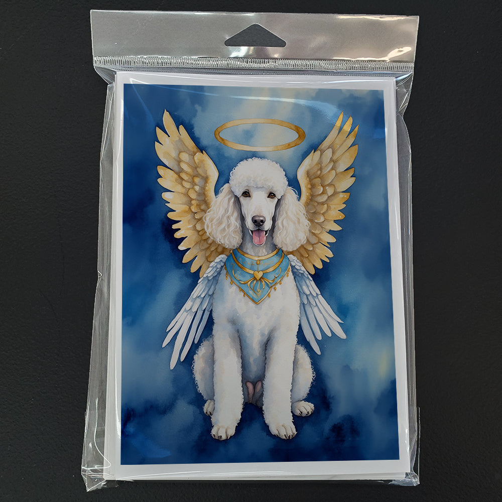 White Poodle My Angel Greeting Cards Pack of 8 Blank Cards with Envelopes Whimsical A7 Size 5x7