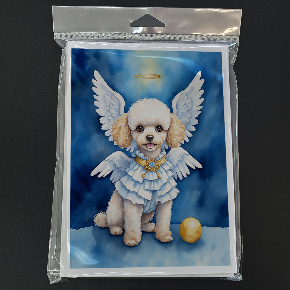 Poodle My Angel Greeting Cards Pack of 8 Blank Cards with Envelopes Whimsical A7 Size 5x7