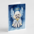 White Poodle My Angel Greeting Cards Pack of 8 Blank Cards with Envelopes Whimsical A7 Size 5x7