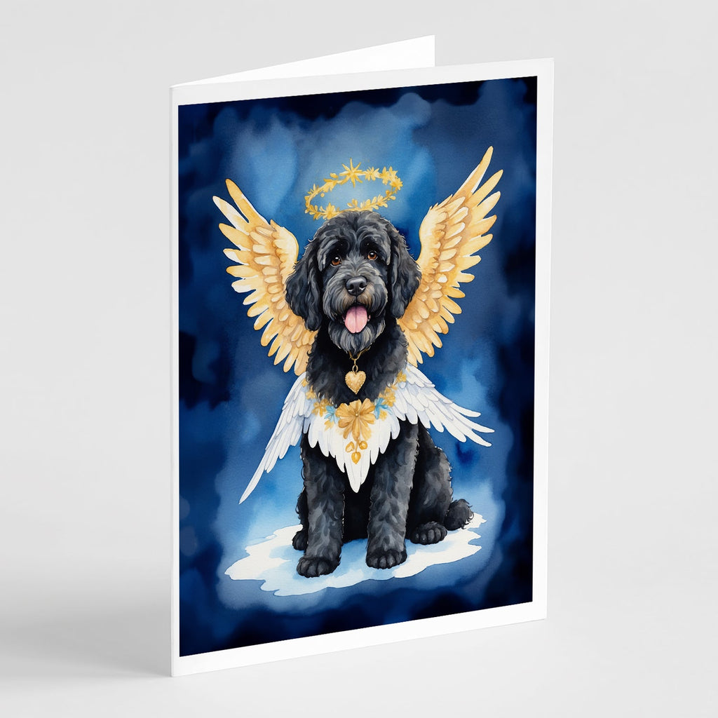 Portuguese Water Dog My Angel Greeting Cards Pack of 8 Blank Cards with Envelopes Whimsical A7 Size 5x7