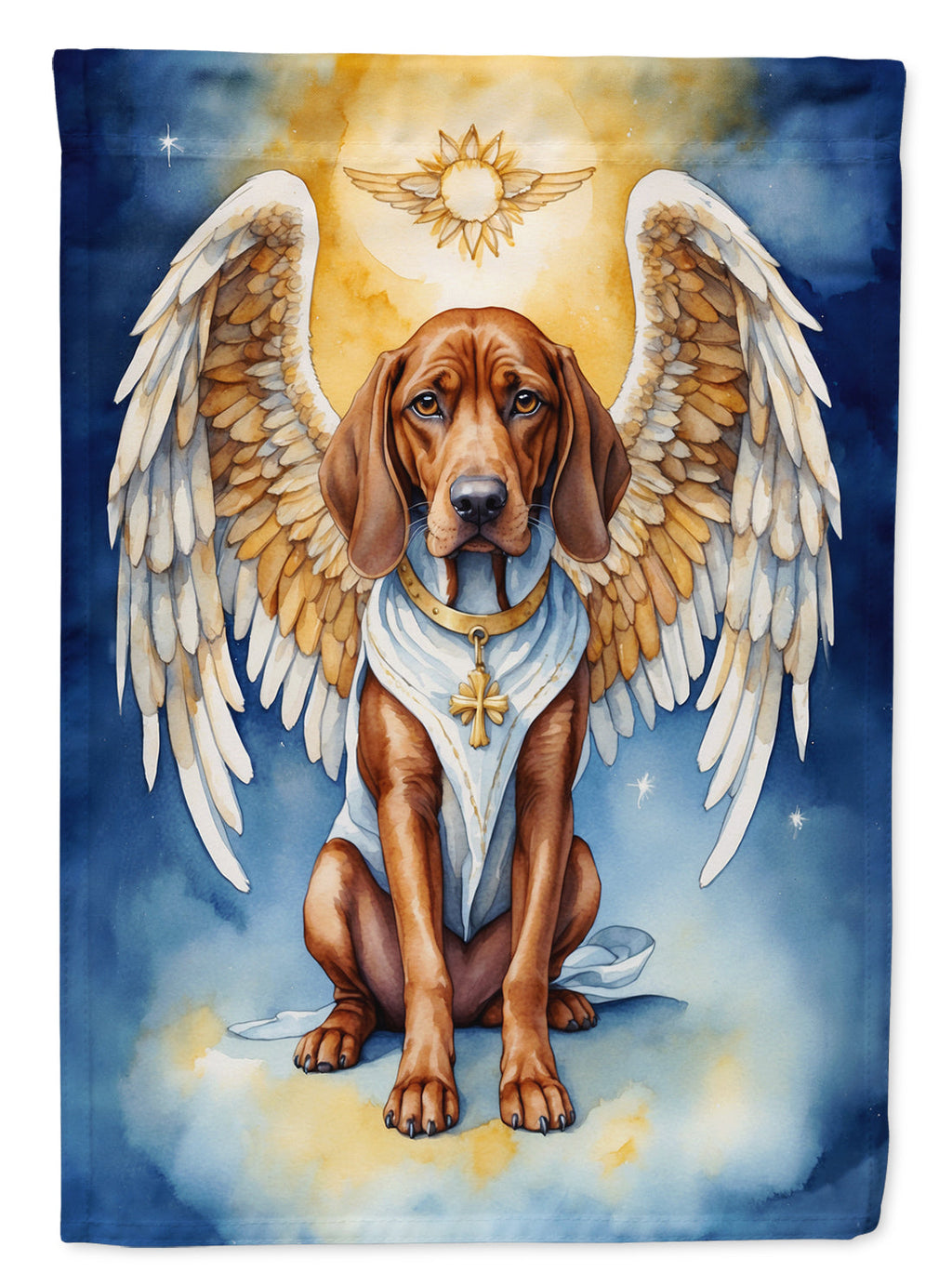 Redbone Coonhound My Angel House Flag 28x40 Porch Sleeve Pole Decorative Outside Yard Banner Artwork Wall Hanging, Polyester