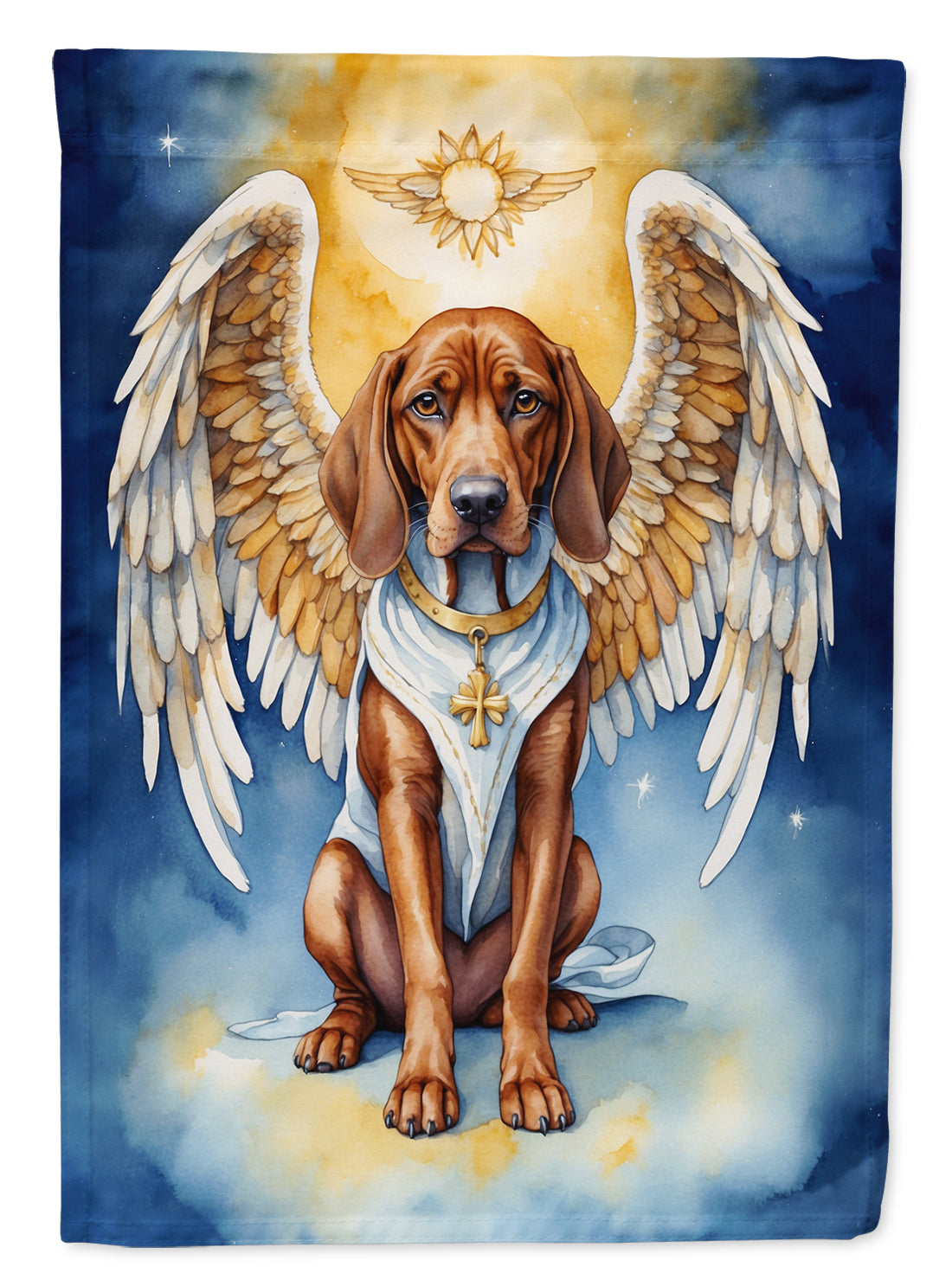 Redbone Coonhound My Angel House Flag 28x40 Porch Sleeve Pole Decorative Outside Yard Banner Artwork Wall Hanging, Polyester