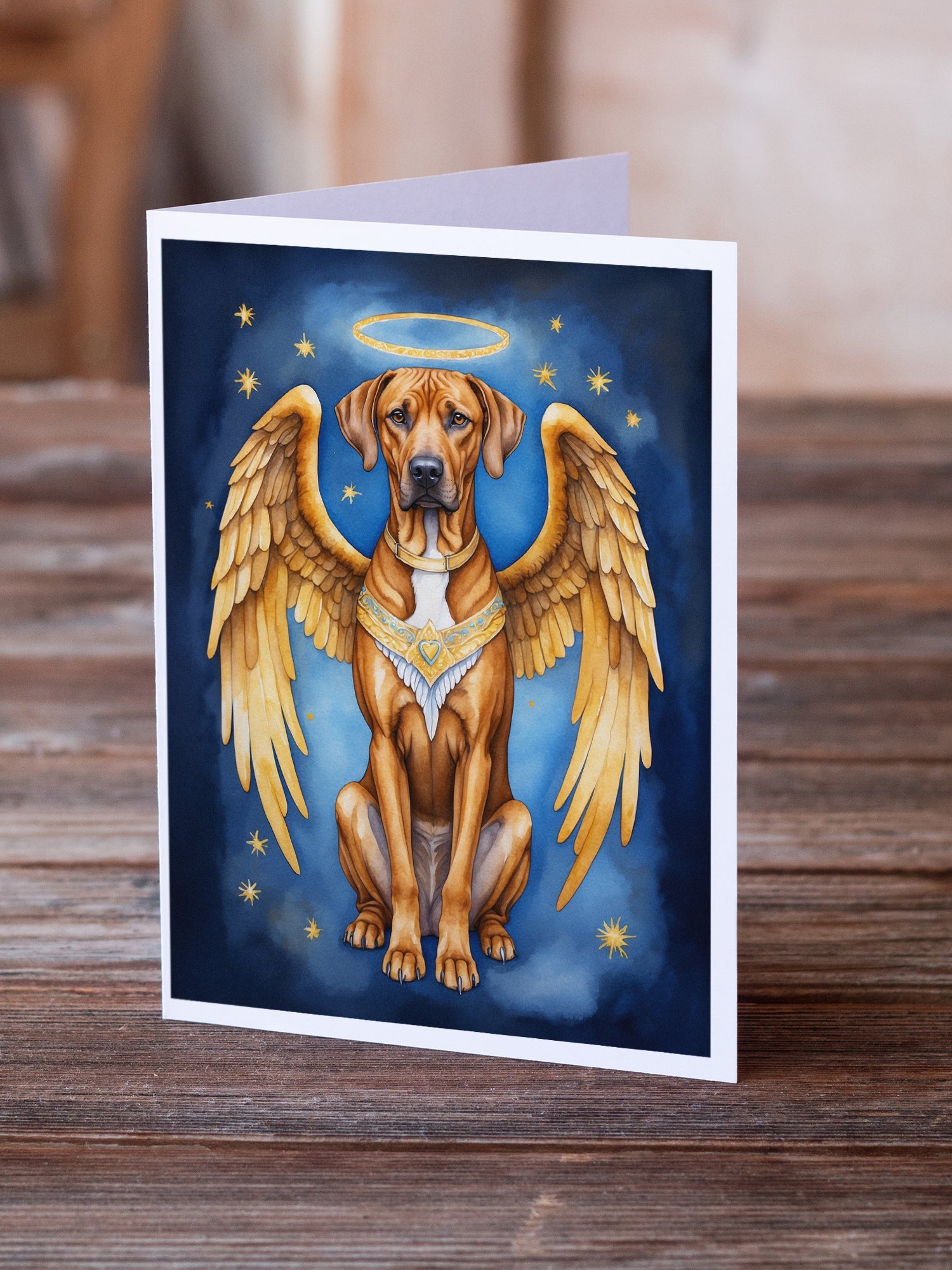 Rhodesian Ridgeback My Angel Greeting Cards Pack of 8 Blank Cards with Envelopes Whimsical A7 Size 5x7