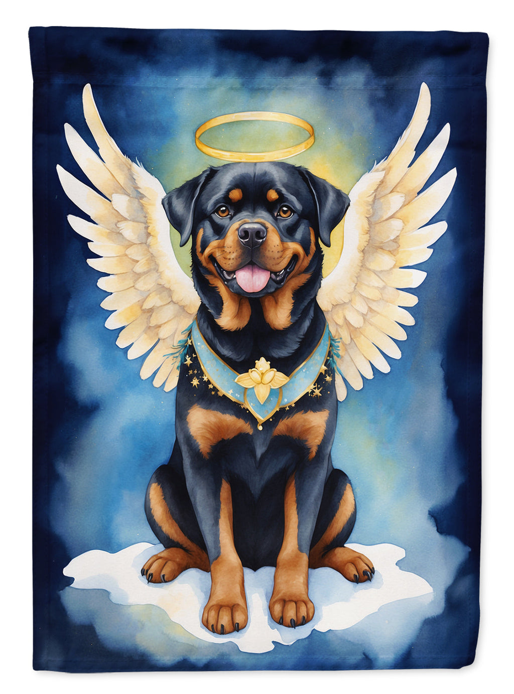 Rottweiler My Angel House Flag 28x40 Porch Sleeve Pole Decorative Outside Yard Banner Artwork Wall Hanging, Polyester
