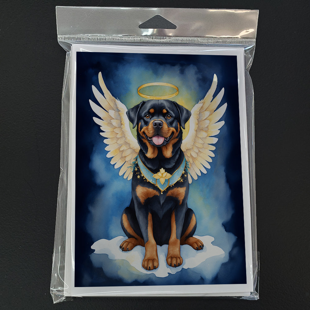Rottweiler My Angel Greeting Cards Pack of 8 Blank Cards with Envelopes Whimsical A7 Size 5x7