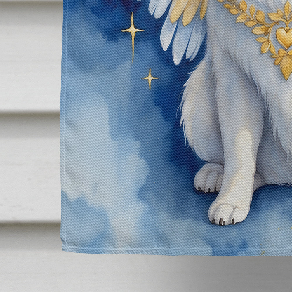 Samoyed My Angel House Flag 28x40 Porch Sleeve Pole Decorative Outside Yard Banner Artwork Wall Hanging, Polyester