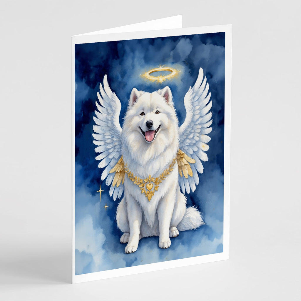 Samoyed My Angel Greeting Cards Pack of 8 Blank Cards with Envelopes Whimsical A7 Size 5x7
