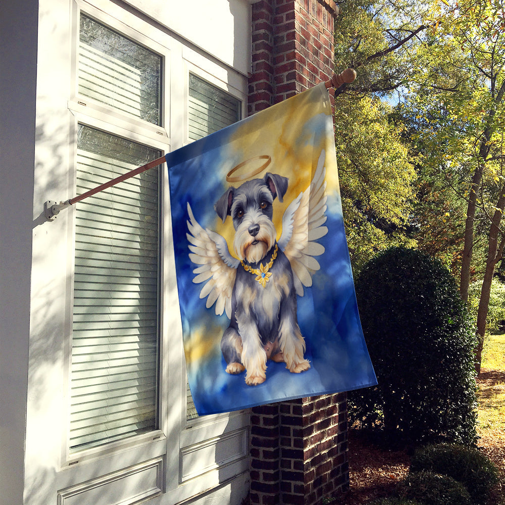Schnauzer My Angel House Flag 28x40 Porch Sleeve Pole Decorative Outside Yard Banner Artwork Wall Hanging, Polyester