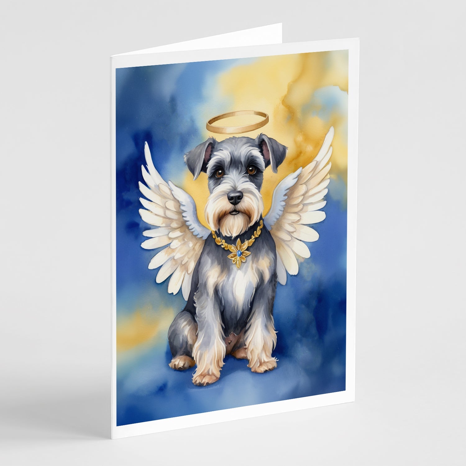 Schnauzer My Angel Greeting Cards Pack of 8 Blank Cards with Envelopes Whimsical A7 Size 5x7