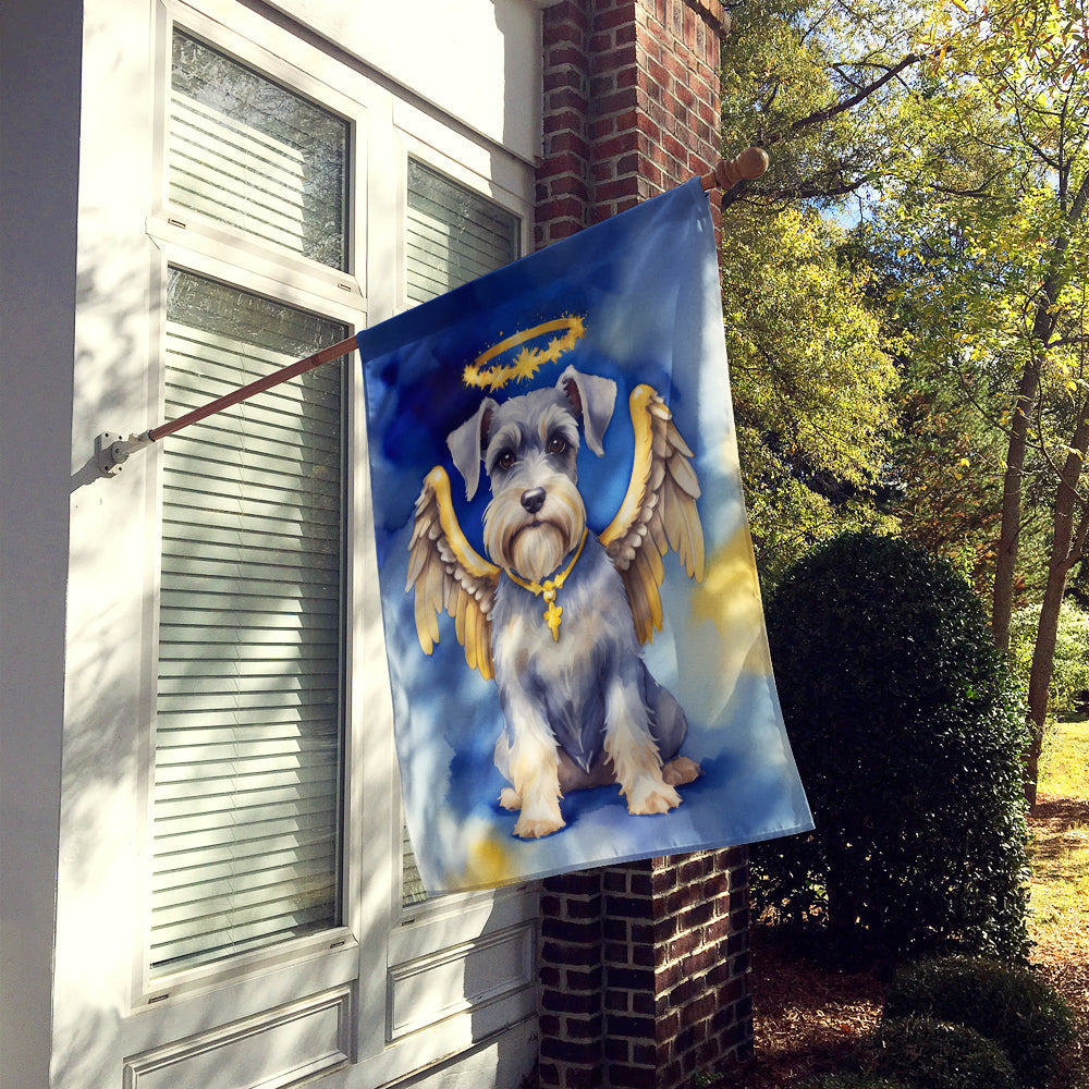 Schnauzer My Angel House Flag 28x40 Porch Sleeve Pole Decorative Outside Yard Banner Artwork Wall Hanging, Polyester