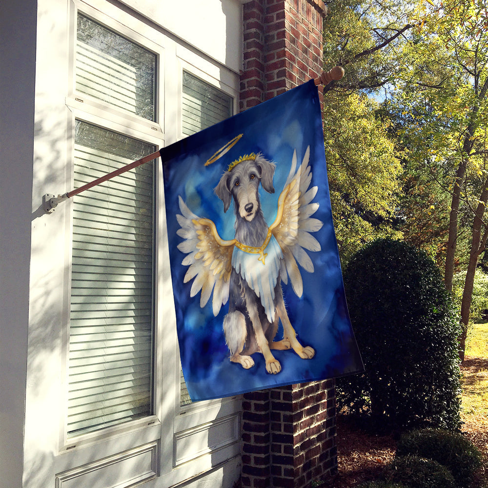 Scottish Deerhound My Angel House Flag 28x40 Porch Sleeve Pole Decorative Outside Yard Banner Artwork Wall Hanging, Polyester