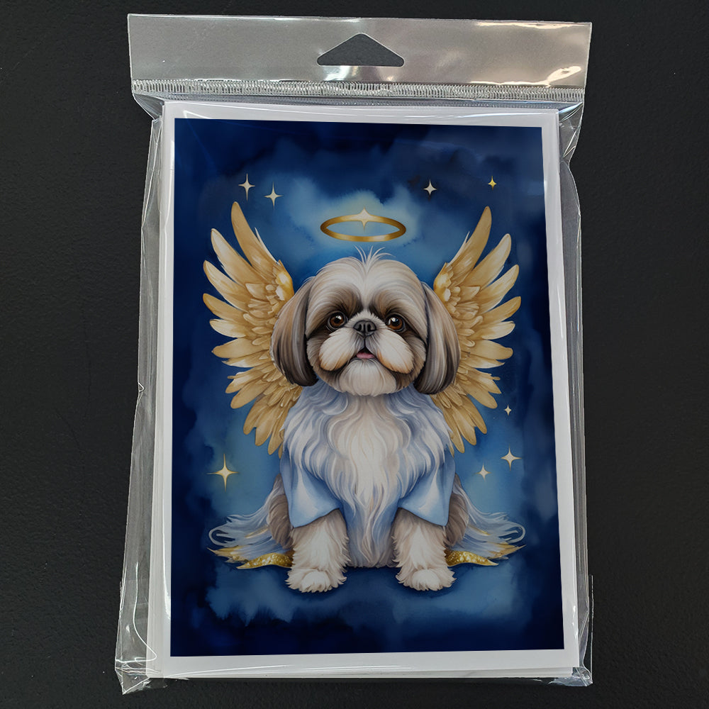 Shih Tzu My Angel Greeting Cards Pack of 8 Blank Cards with Envelopes Whimsical A7 Size 5x7