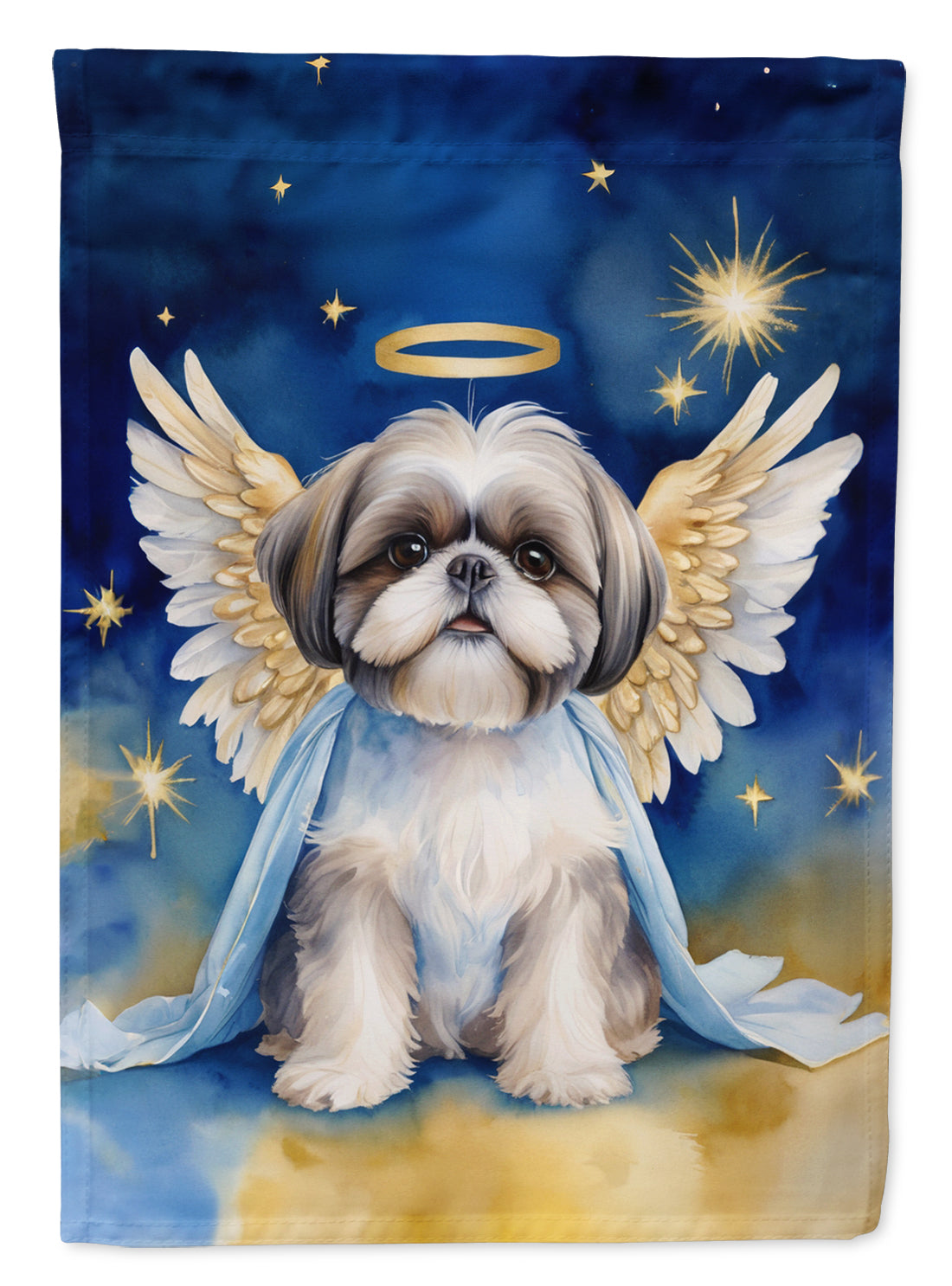 Shih Tzu My Angel House Flag 28x40 Porch Sleeve Pole Decorative Outside Yard Banner Artwork Wall Hanging, Polyester
