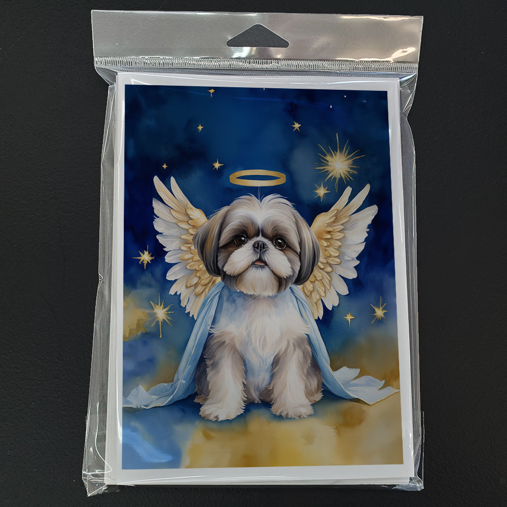 Shih Tzu My Angel Greeting Cards Pack of 8 Blank Cards with Envelopes Whimsical A7 Size 5x7
