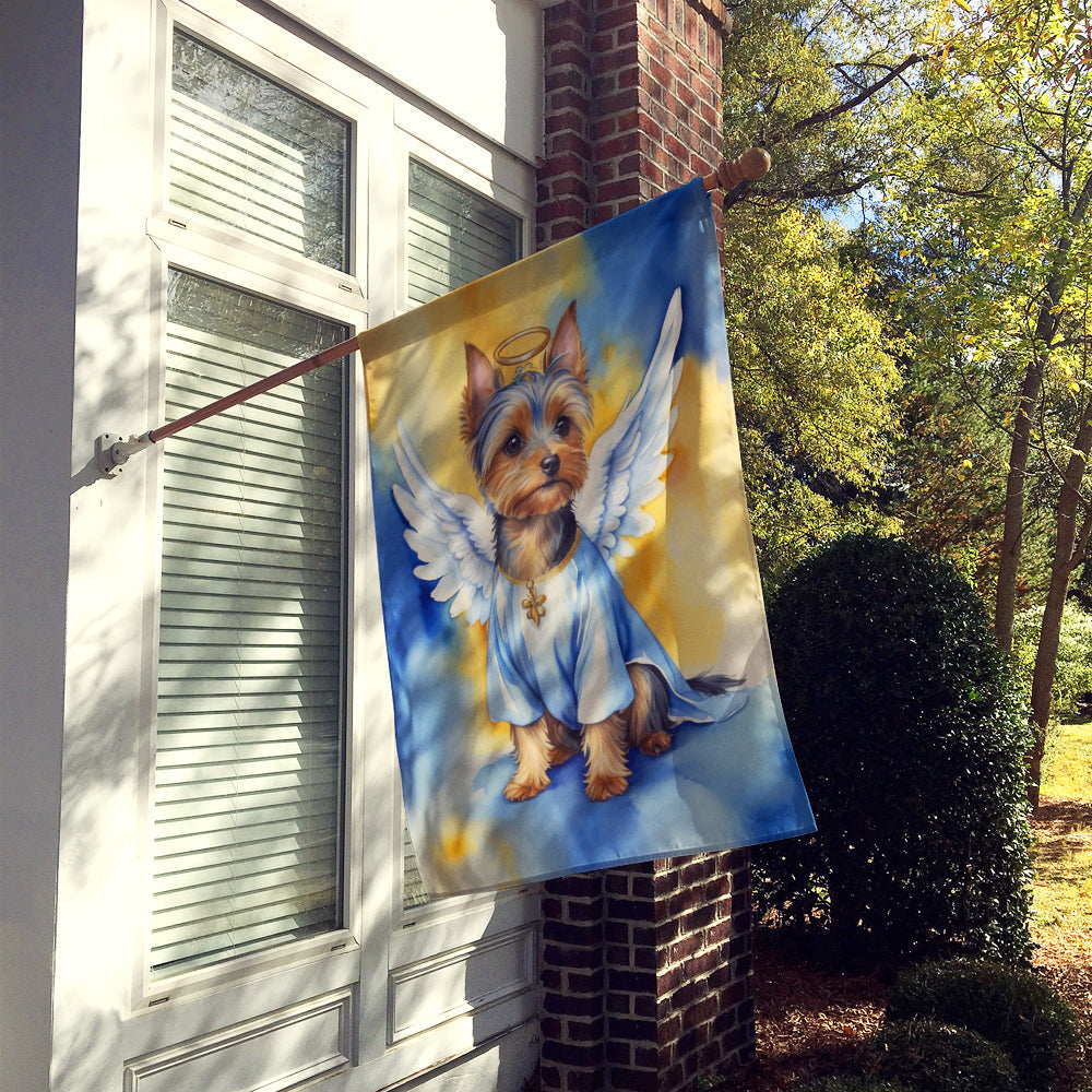 Silky Terrier My Angel House Flag 28x40 Porch Sleeve Pole Decorative Outside Yard Banner Artwork Wall Hanging, Polyester