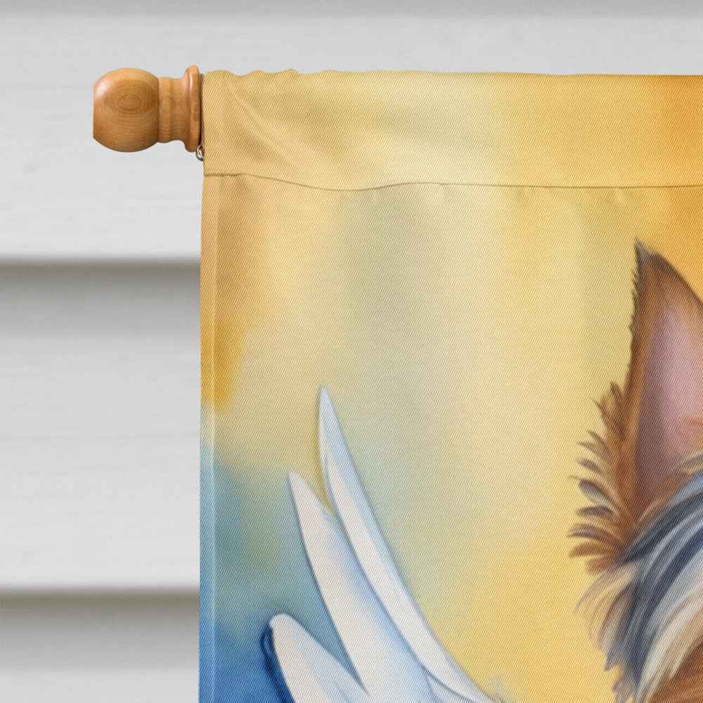 Silky Terrier My Angel House Flag 28x40 Porch Sleeve Pole Decorative Outside Yard Banner Artwork Wall Hanging, Polyester