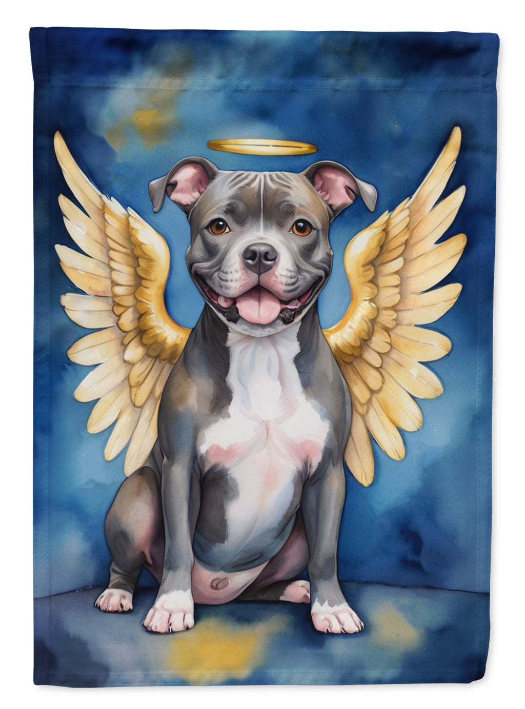 Staffordshire Bull Terrier My Angel House Flag 28x40 Porch Sleeve Pole Decorative Outside Yard Banner Artwork Wall Hanging, Polyester