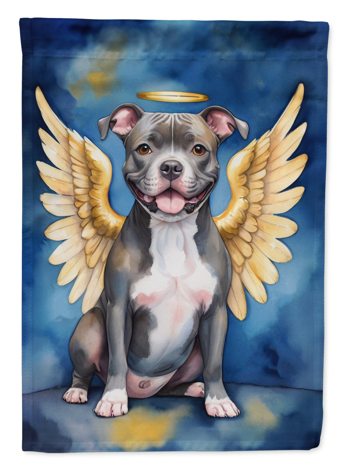 Staffordshire Bull Terrier My Angel House Flag 28x40 Porch Sleeve Pole Decorative Outside Yard Banner Artwork Wall Hanging, Polyester