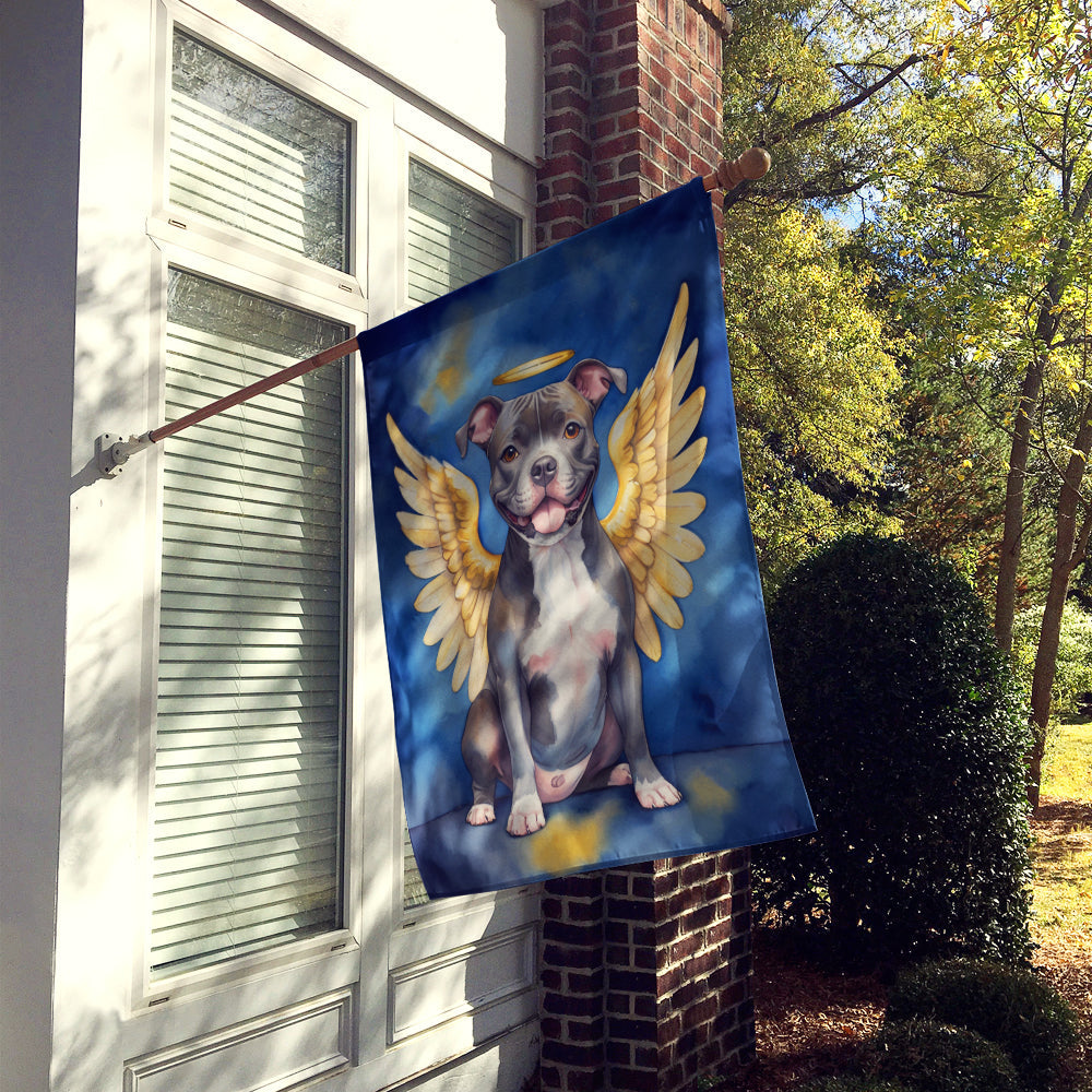 Staffordshire Bull Terrier My Angel House Flag 28x40 Porch Sleeve Pole Decorative Outside Yard Banner Artwork Wall Hanging, Polyester
