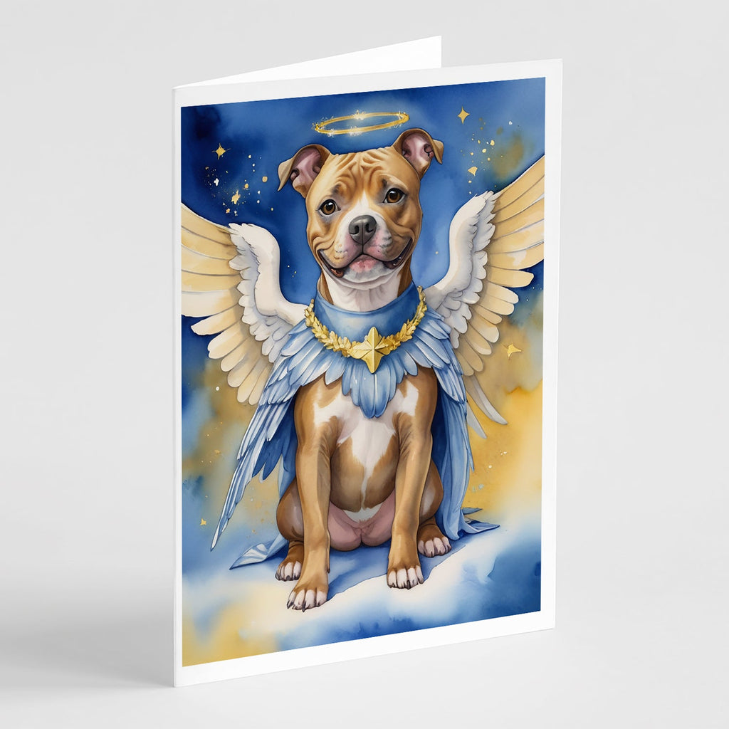 Staffordshire Bull Terrier My Angel Greeting Cards Pack of 8 Blank Cards with Envelopes Whimsical A7 Size 5x7