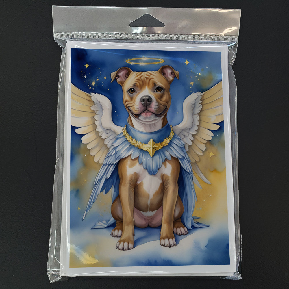 Staffordshire Bull Terrier My Angel Greeting Cards Pack of 8 Blank Cards with Envelopes Whimsical A7 Size 5x7