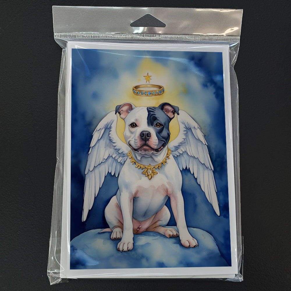 Staffordshire Bull Terrier My Angel Greeting Cards Pack of 8 Blank Cards with Envelopes Whimsical A7 Size 5x7