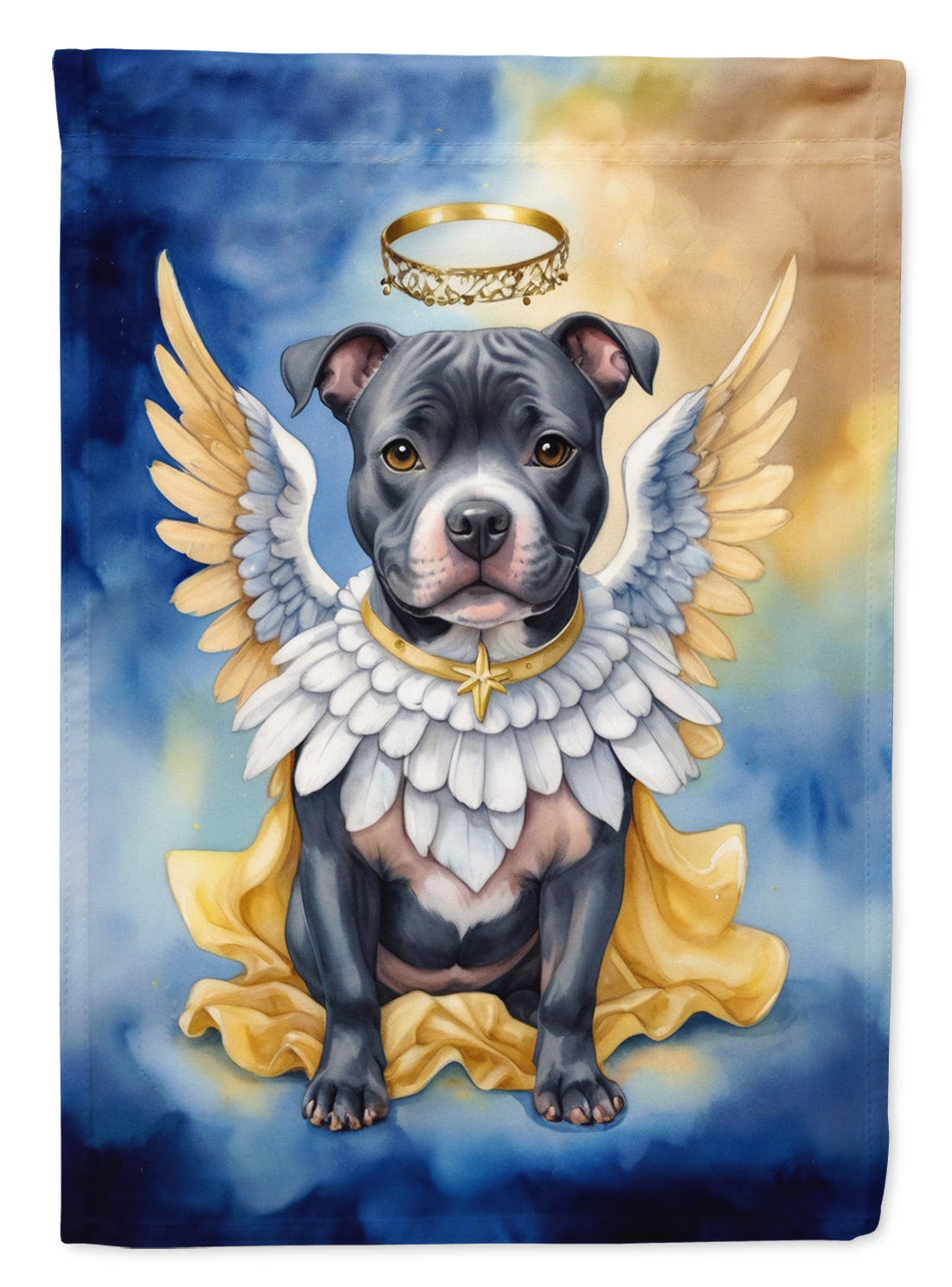Staffordshire Bull Terrier My Angel House Flag 28x40 Porch Sleeve Pole Decorative Outside Yard Banner Artwork Wall Hanging, Polyester