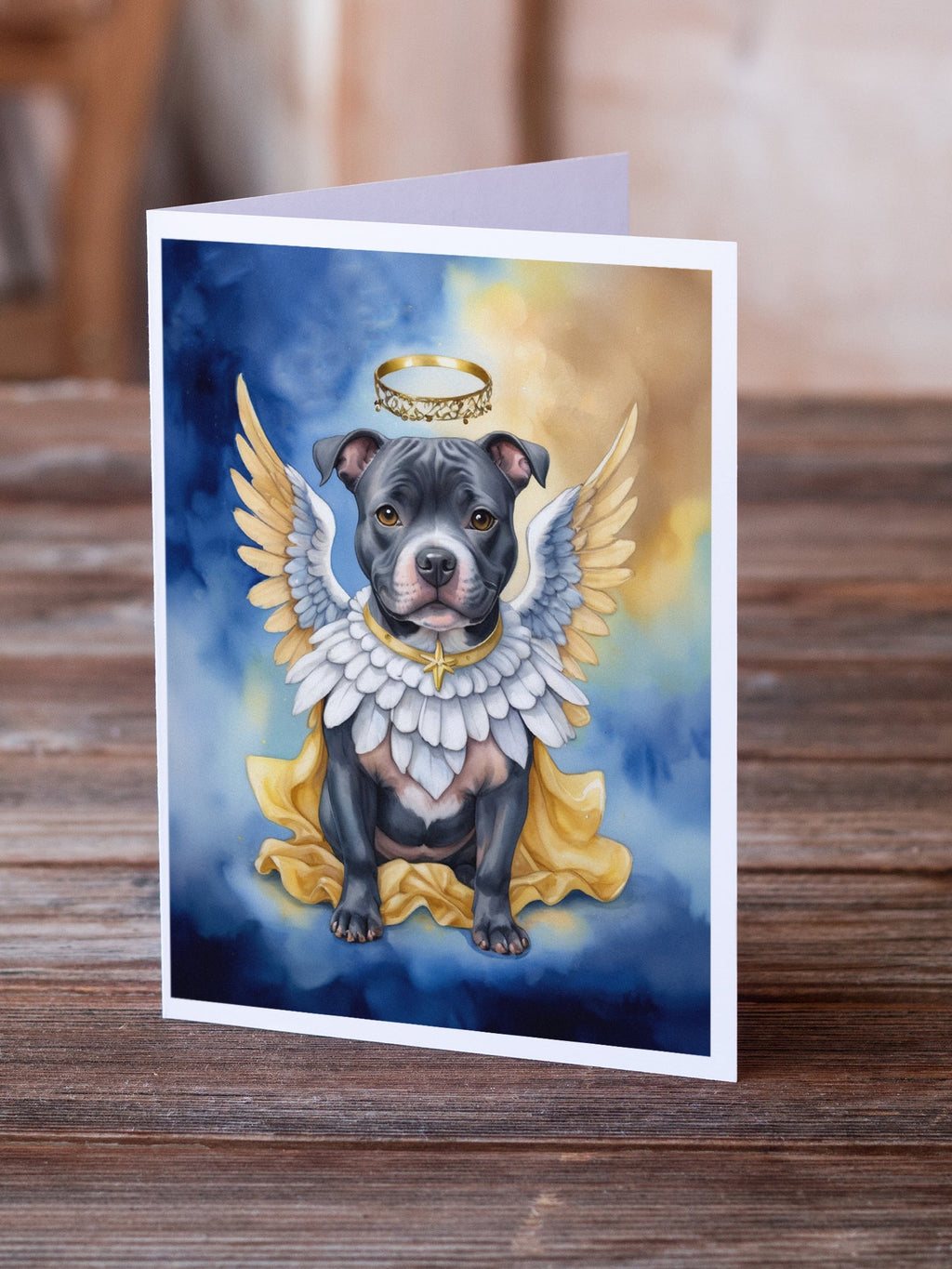 Staffordshire Bull Terrier My Angel Greeting Cards Pack of 8 Blank Cards with Envelopes Whimsical A7 Size 5x7