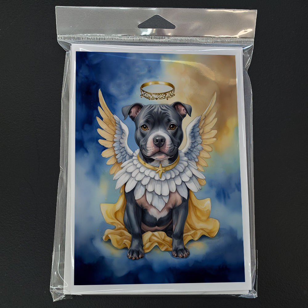 Staffordshire Bull Terrier My Angel Greeting Cards Pack of 8 Blank Cards with Envelopes Whimsical A7 Size 5x7