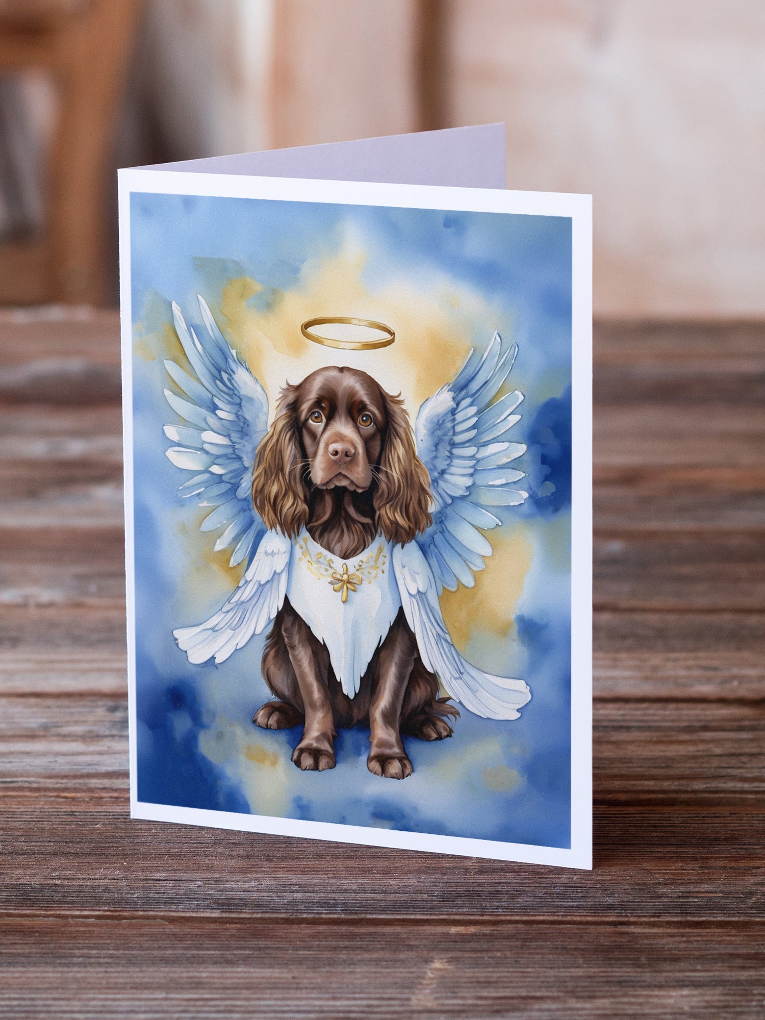 Sussex Spaniel My Angel Greeting Cards Pack of 8 Blank Cards with Envelopes Whimsical A7 Size 5x7