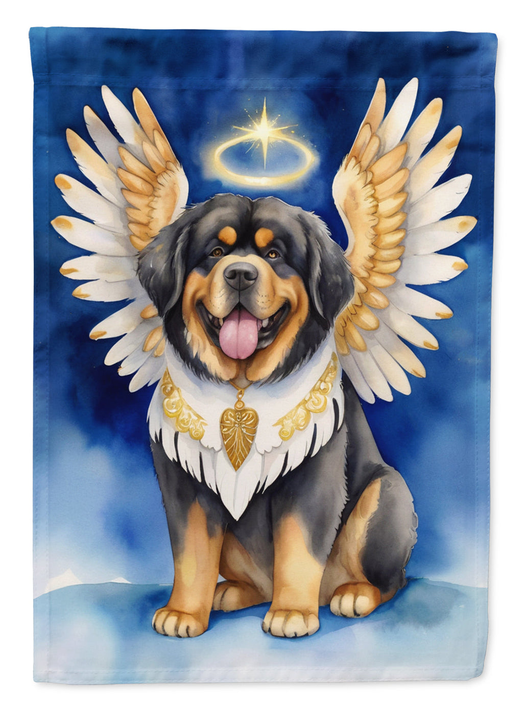 Tibetan Mastiff My Angel House Flag 28x40 Porch Sleeve Pole Decorative Outside Yard Banner Artwork Wall Hanging, Polyester