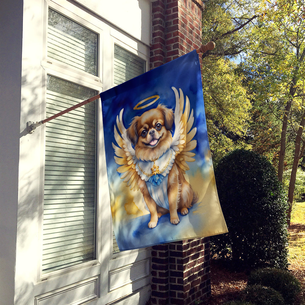 Tibetan Spaniel My Angel House Flag 28x40 Porch Sleeve Pole Decorative Outside Yard Banner Artwork Wall Hanging, Polyester