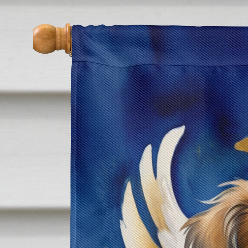 Tibetan Spaniel My Angel House Flag 28x40 Porch Sleeve Pole Decorative Outside Yard Banner Artwork Wall Hanging, Polyester