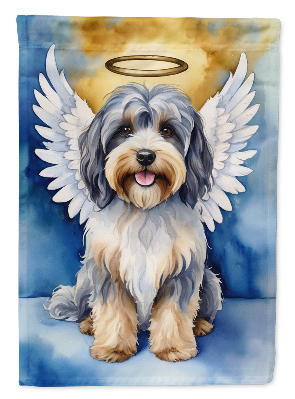Tibetan Terrier My Angel House Flag 28x40 Porch Sleeve Pole Decorative Outside Yard Banner Artwork Wall Hanging, Polyester