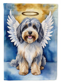 Tibetan Terrier My Angel House Flag 28x40 Porch Sleeve Pole Decorative Outside Yard Banner Artwork Wall Hanging, Polyester