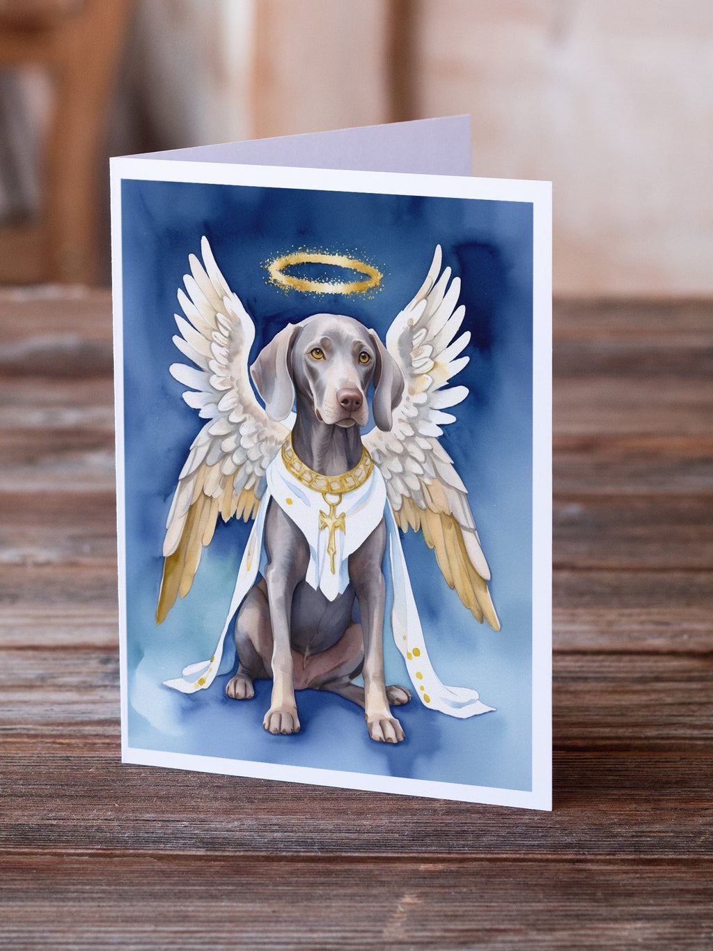 Weimaraner My Angel Greeting Cards Pack of 8 Blank Cards with Envelopes Whimsical A7 Size 5x7