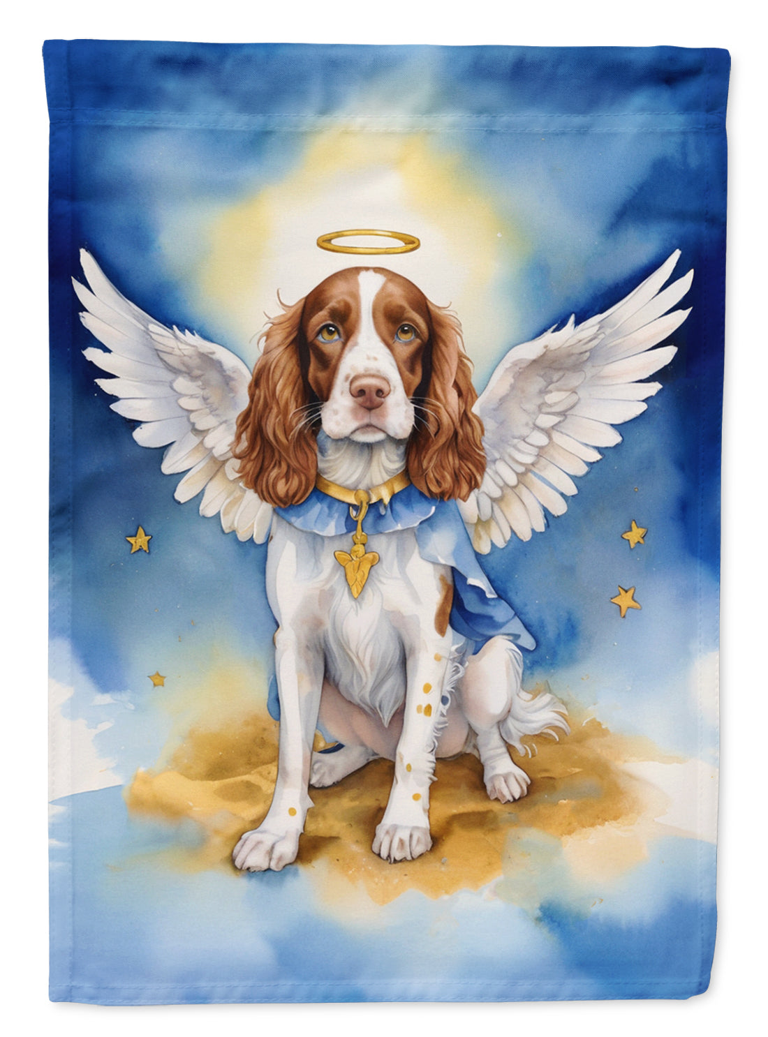 Welsh Springer Spaniel My Angel House Flag 28x40 Porch Sleeve Pole Decorative Outside Yard Banner Artwork Wall Hanging, Polyester